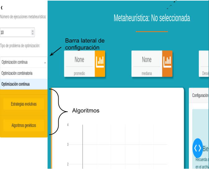 Barra de configuración de pyristicLab.