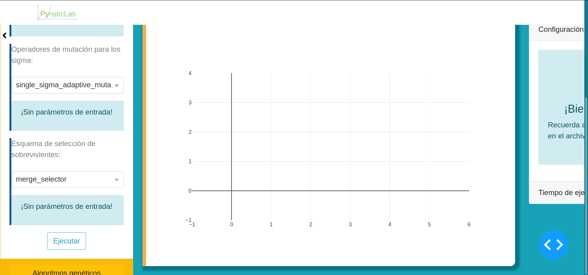 Configuración de estrategias evolutivas.